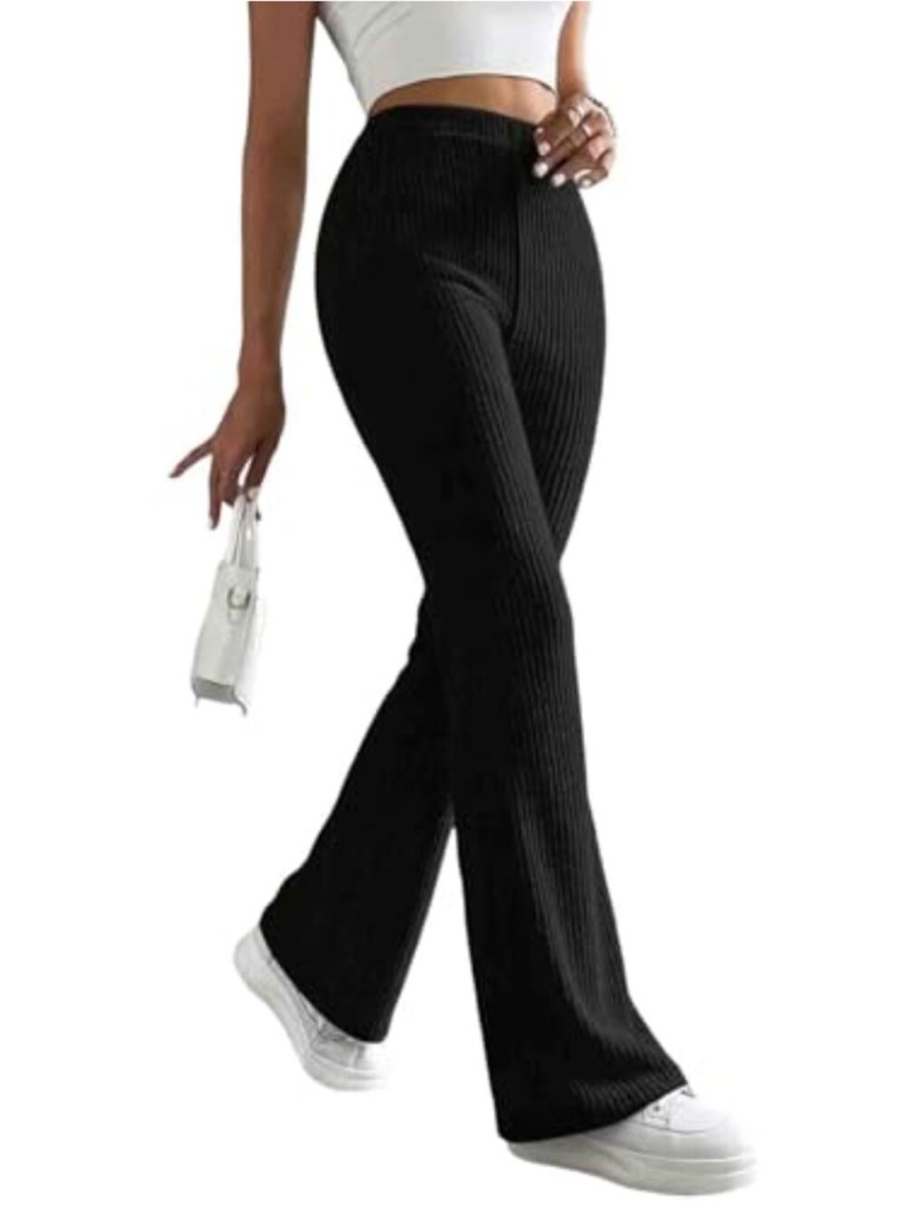 Women's Flare Pants High Waist Bell Bottom Stretchy Lounge Trousers